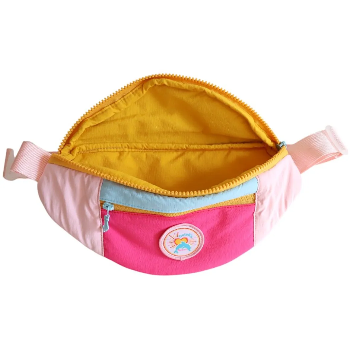 Sac banane femme bleu et rose dauphins - Dolphin Queen