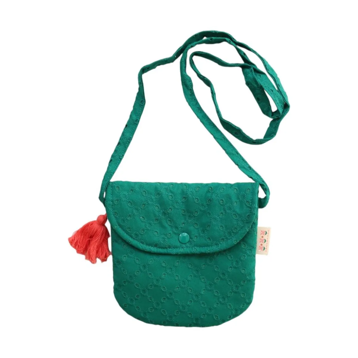 Sac bandoulière enfant broderie verte - Folk d'été