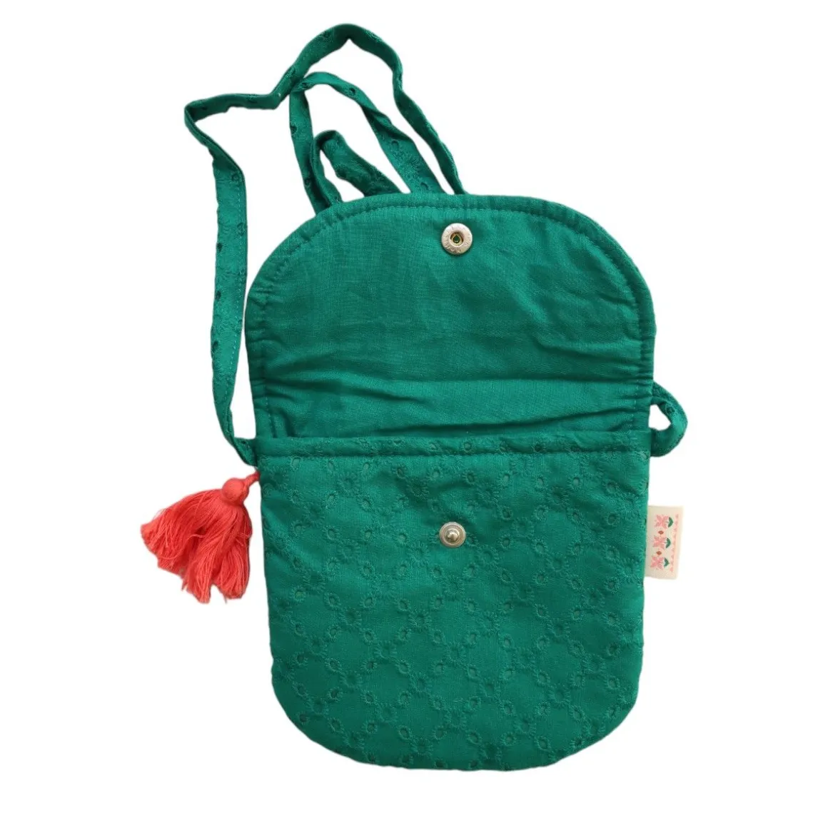 Sac bandoulière enfant broderie verte - Folk d'été