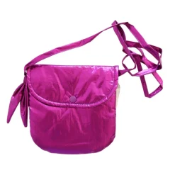 Sac bandoulière enfant métallisé fuchsia