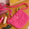 Sac bandoulière enfant velours rose - La vie en rose