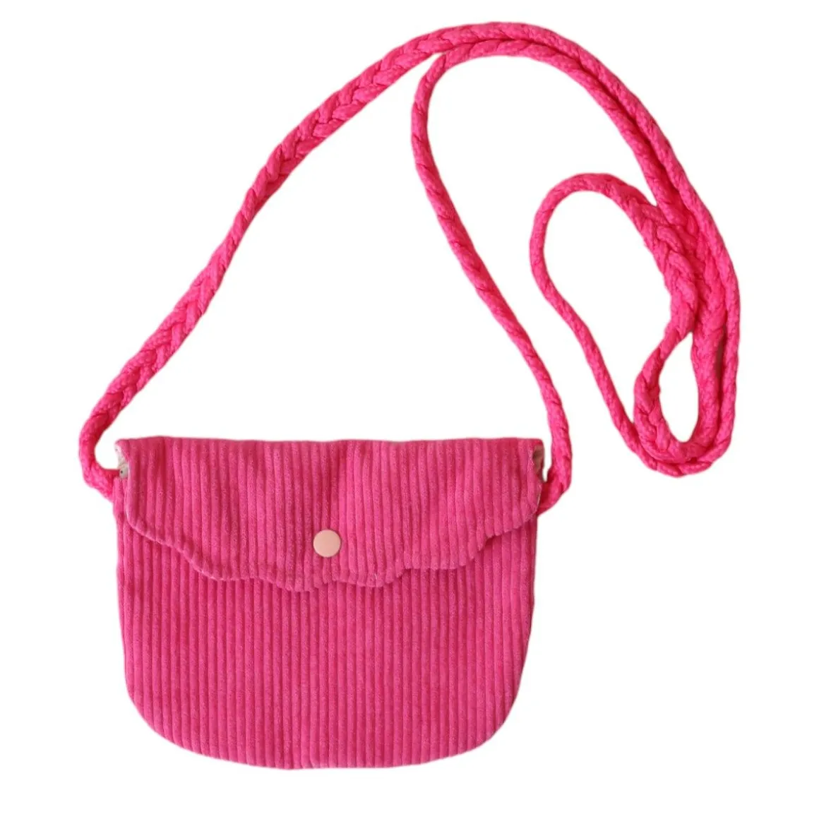 Sac bandoulière enfant velours rose - La vie en rose