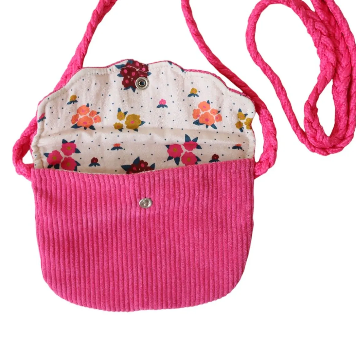 Sac bandoulière enfant velours rose - La vie en rose