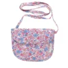 Sac bandoulière fleuri bleu et rose