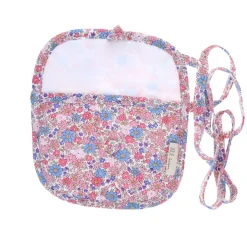 Sac bandoulière fleuri bleu et rose