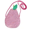 Sac bandoulière poire rose à paillettes - Dans mon jardin