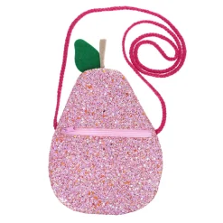 Sac bandoulière poire rose à paillettes - Dans mon jardin