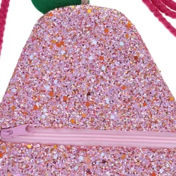 Sac bandoulière poire rose à paillettes - Dans mon jardin