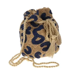 Sac bourse à perles Léopard doré