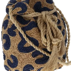 Sac bourse à perles Léopard doré