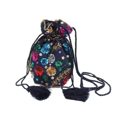 Sac bourse à sequins multicolores