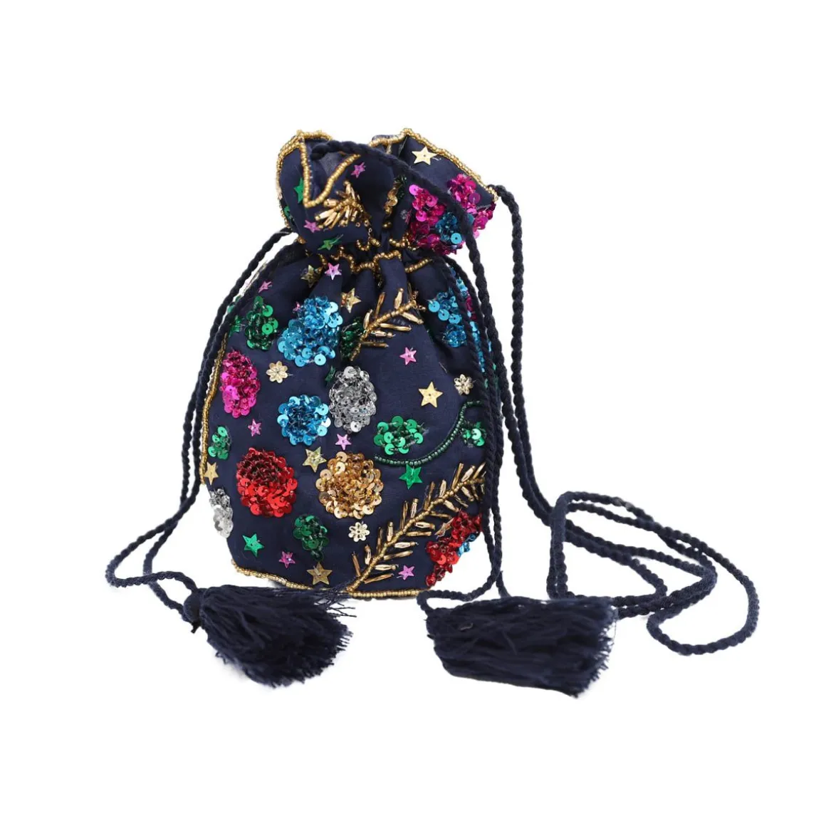 Sac bourse à sequins multicolores