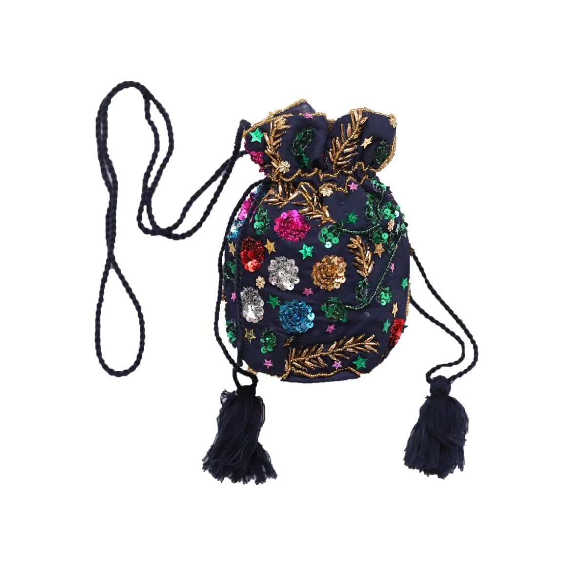 Sac bourse à sequins multicolores