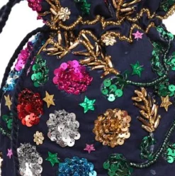 Sac bourse à sequins multicolores