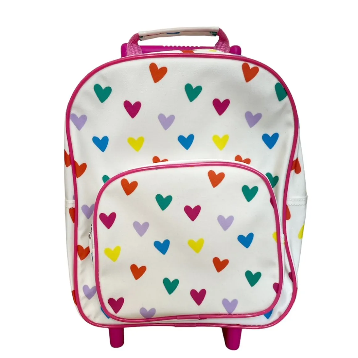 Sac cartable à roulettes enfant multicœurs