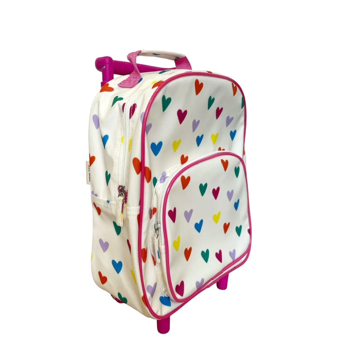 Sac cartable à roulettes enfant multicœurs
