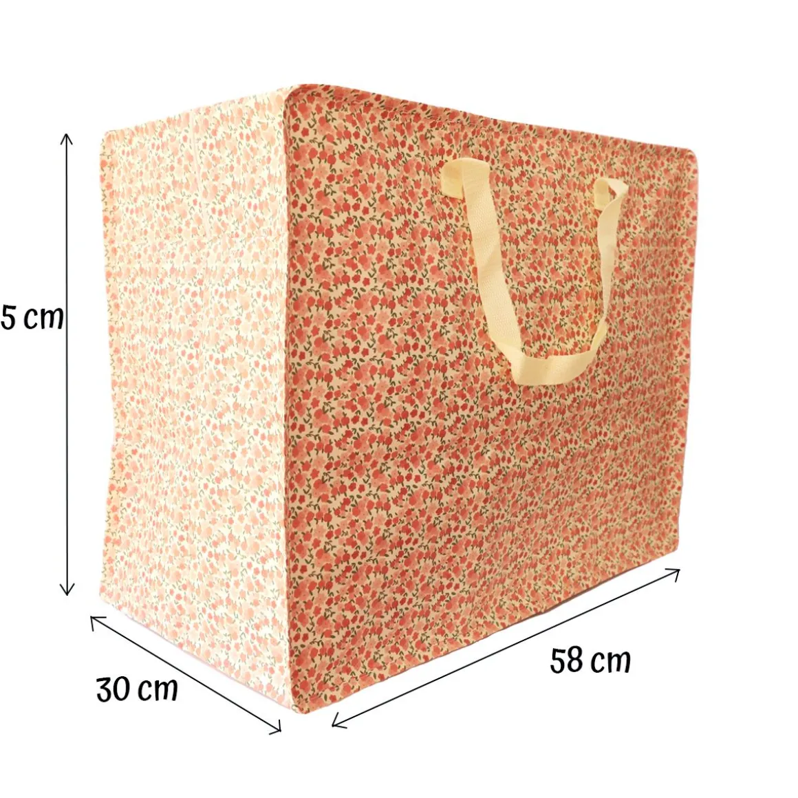 Sac de rangement à fleurs roses