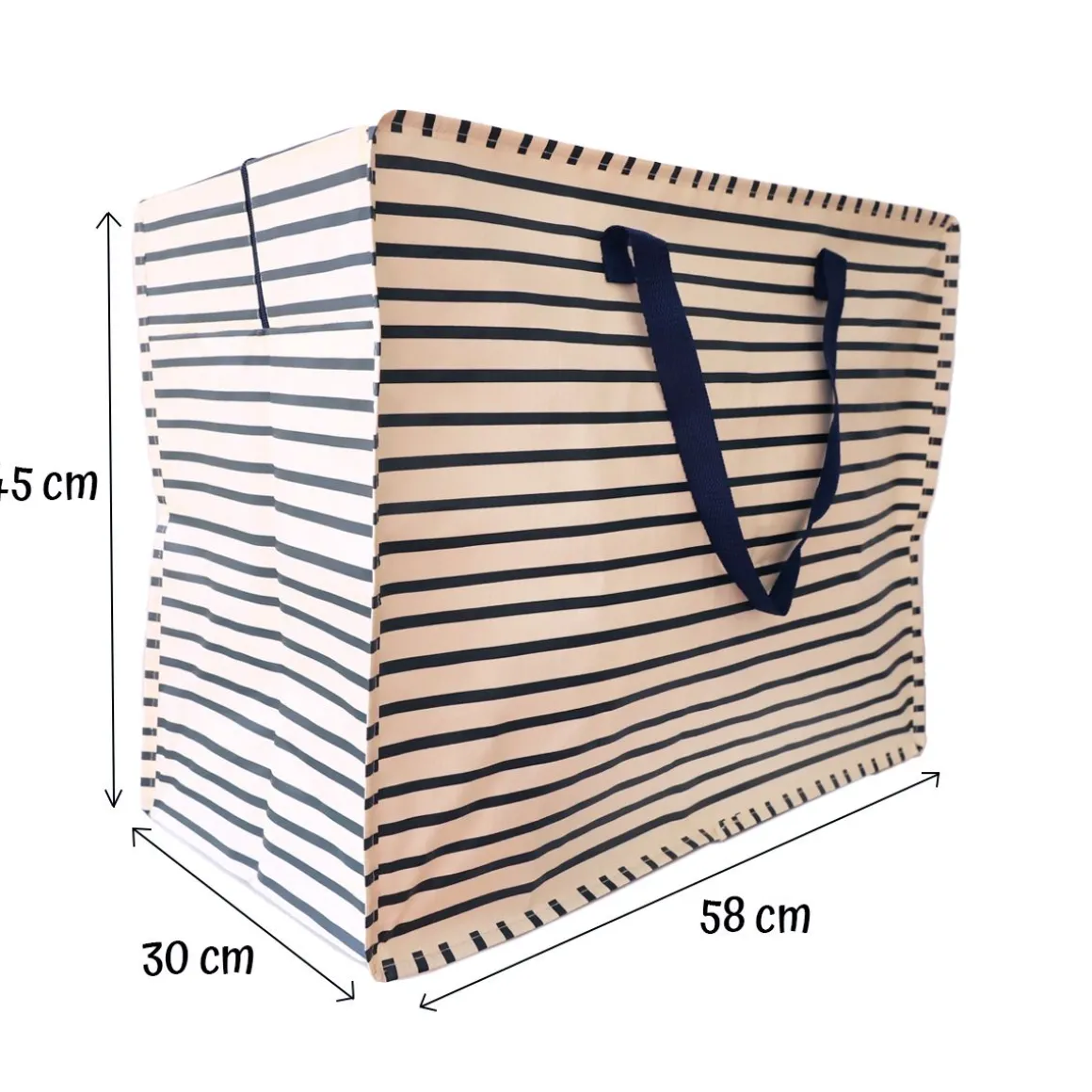 Sac de rangement à rayures bleu marine