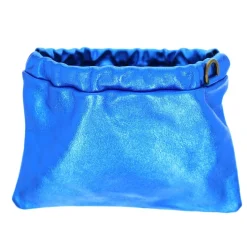 Sac pochette cuir bleu électrique