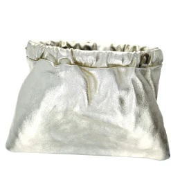 Sac pochette cuir doré