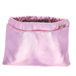Sac pochette cuir rose pâle pailleté