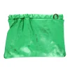 Sac pochette cuir vert