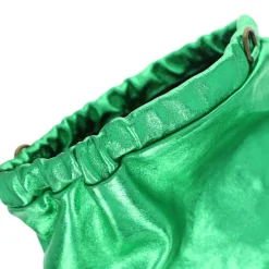 Sac pochette cuir vert