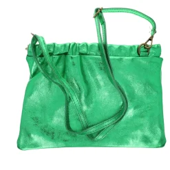Sac pochette cuir vert