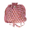 Sac pochon lilas block print - Delhi d'antan