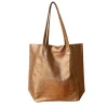 Sac tote bag cuir bronze doré