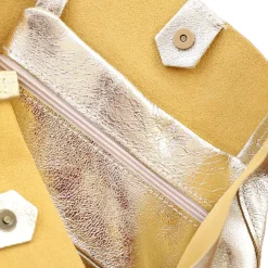 Sac tote bag cuir doré