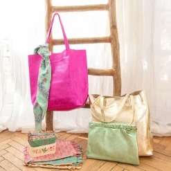 Sac tote bag cuir doré