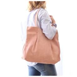 Sac tote bag cuir rose