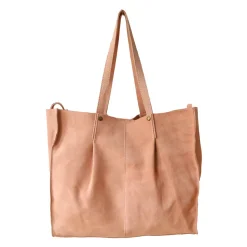 Sac tote bag cuir rose pâle