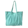 Sac tote bag cuir turquoise