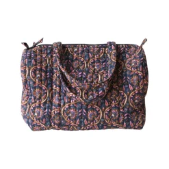 Sac week-end block print bleu - Mariage Indien