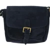 Sacoche cuir une boucle bleu foncé