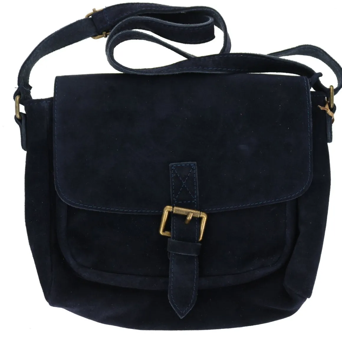 Sacoche cuir une boucle bleu foncé
