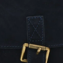 Sacoche cuir une boucle bleu foncé
