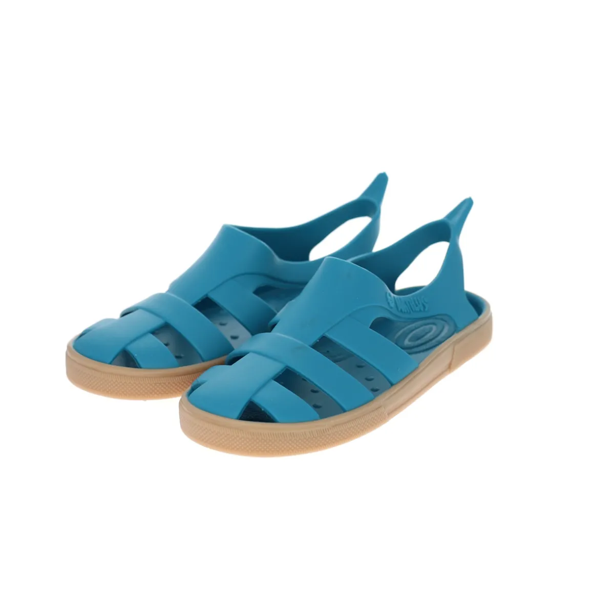 Sandales de plage bleu et beige