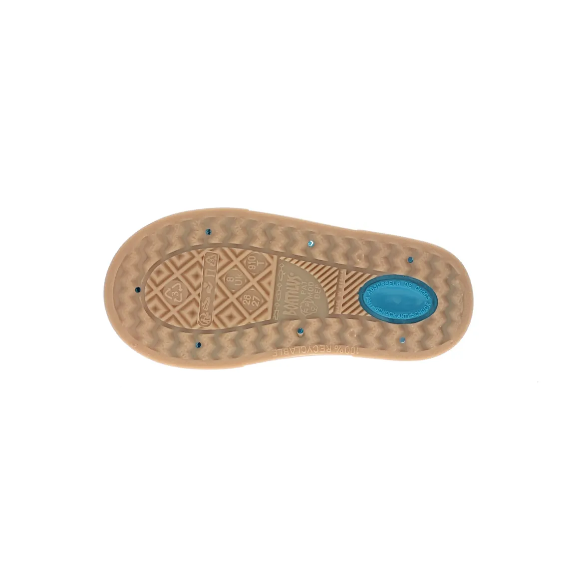 Sandales de plage bleu et beige