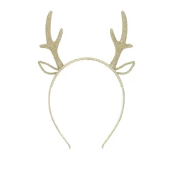 Serre tête cerf paillettes dorées