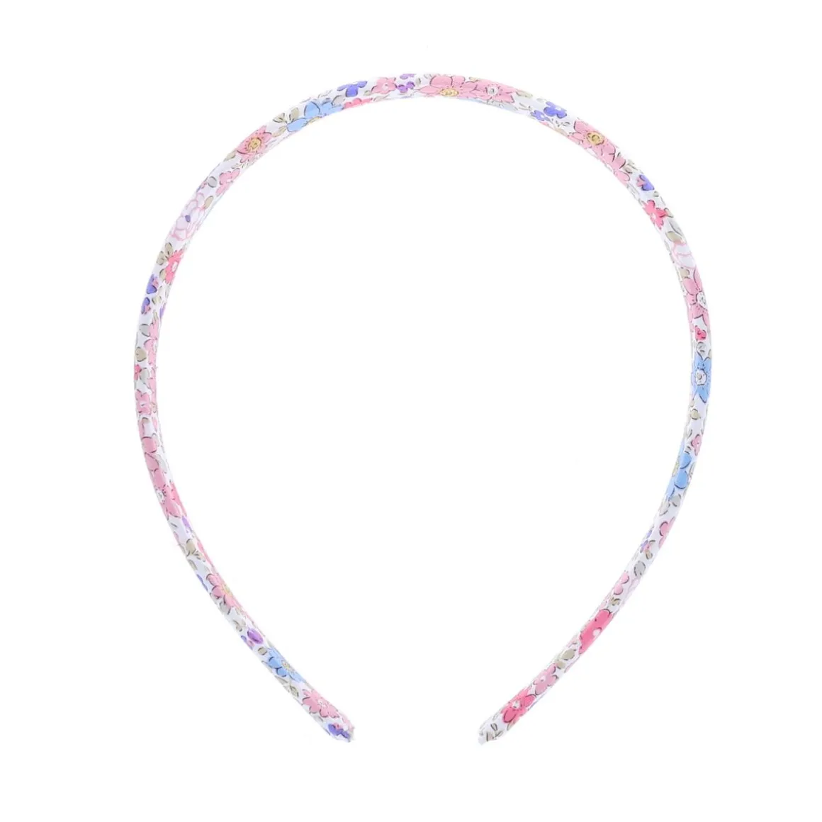 Serre-tête fleuri bleu et rose