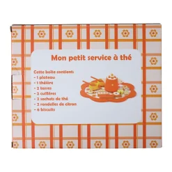 Service à thé à fleurs rétro jouet en bois