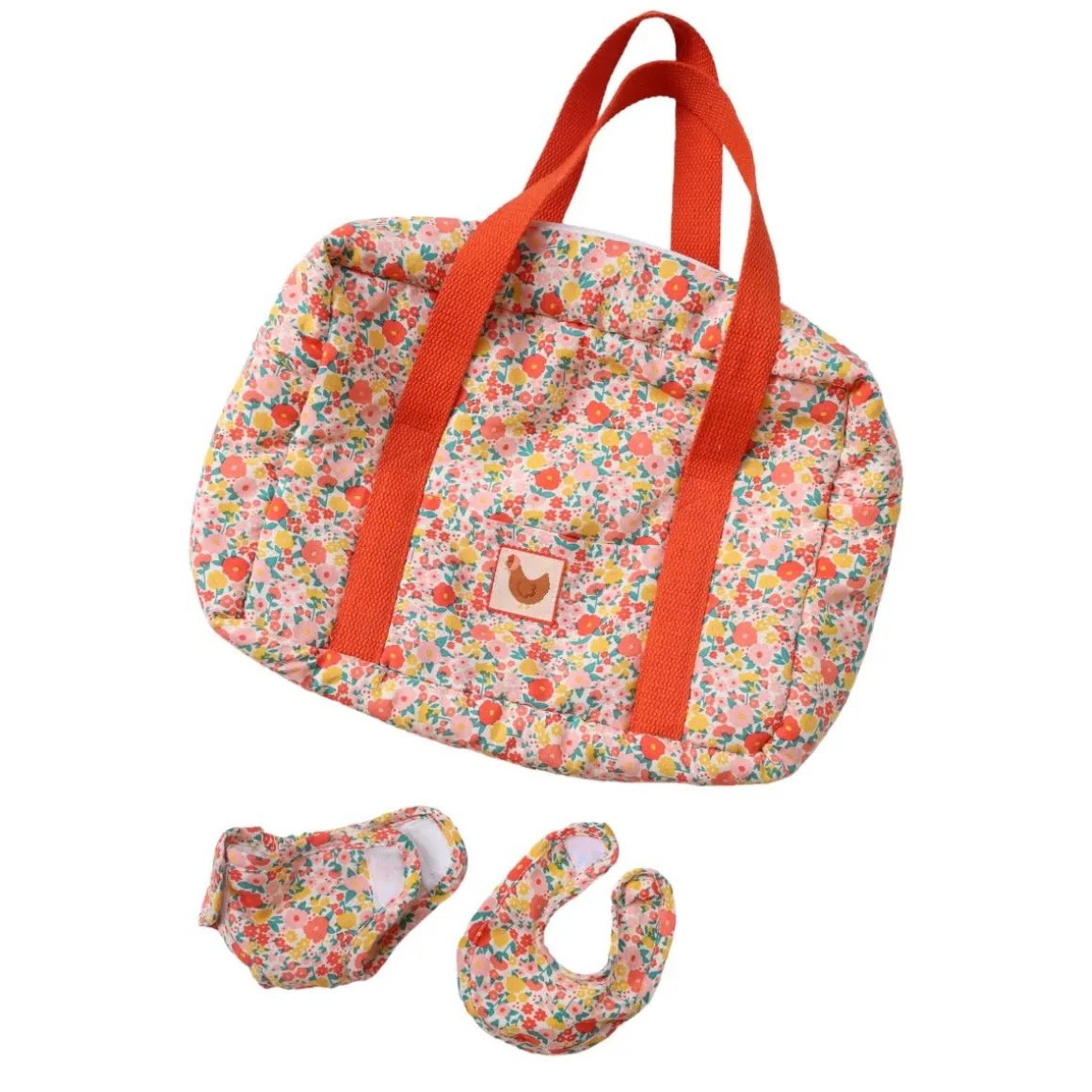 Set à langer pour poupée fleuri - La petite poule rousse