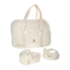 Set à langer pour poupée sherpa blanc - Doux comme un agneau