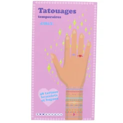 Set 2 planches de tatouages temporaires "Bijoux Girly"