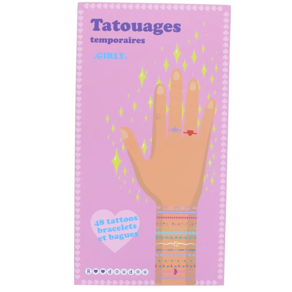 Set 2 planches de tatouages temporaires "Bijoux Girly"