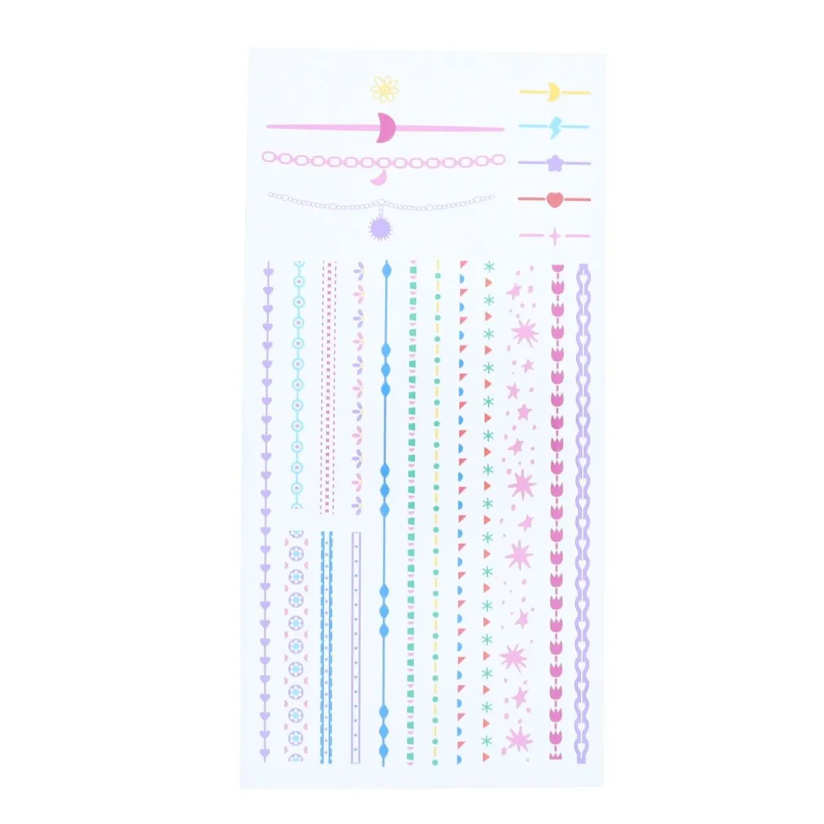 Set 2 planches de tatouages temporaires "Bijoux Girly"
