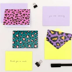 Set cartes et enveloppes leopard